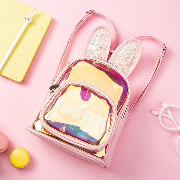 

school bags colorful transparent laser cute cartoon children backpack