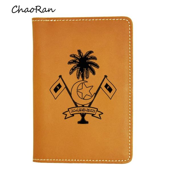 

card holders travel passport cover functional case men engrave name leather engraving emblem of maldives wallet, Brown;gray