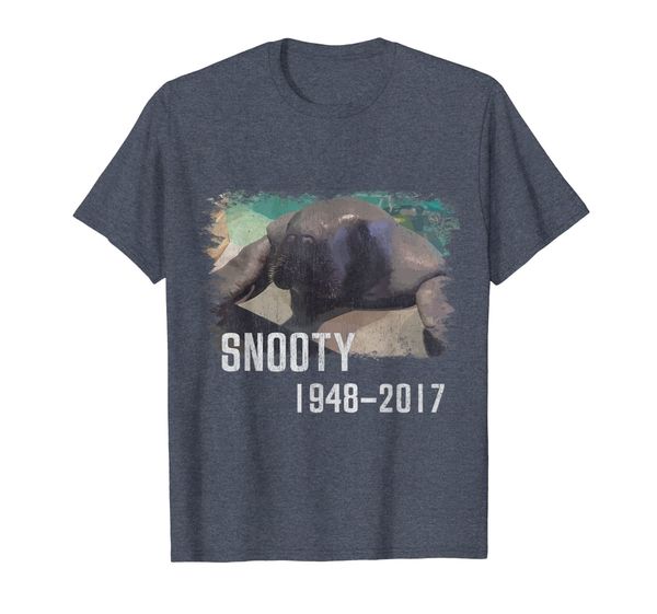 

snooty the manatee tshirt, rip snooty, White;black