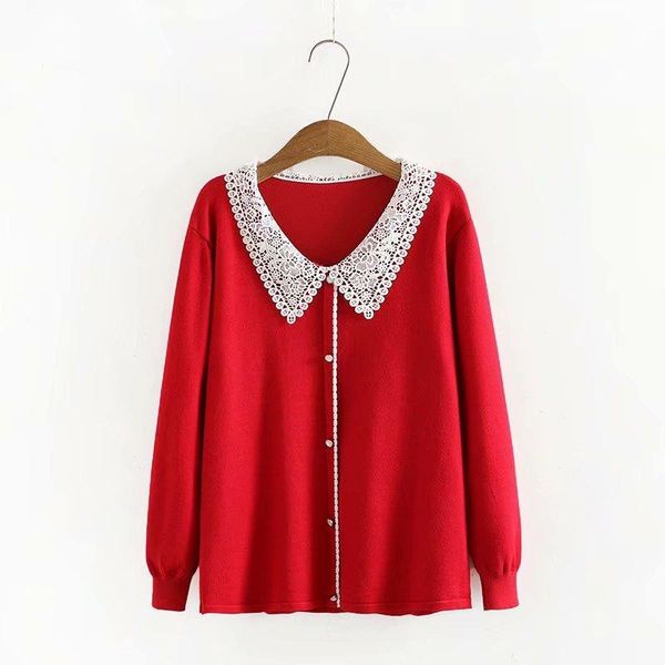 

plus size t-shirt xl-4xl women's autumn winter knitted sweaters long sleeved large pullovers vintage outerwear, Black