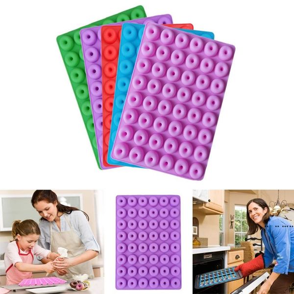 

mini donut silicone mold bakeware 48 hole ice cube mould chocolate biscuit cake molds kitchen baking donuts pan moulds ewf8301