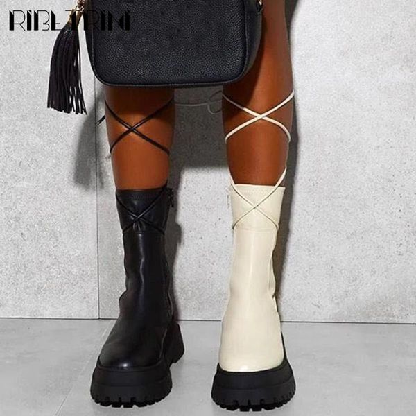 

brand big size 43 female platform ankle boots chunk punk combat for women cool stylish autumn shoes woman, Black