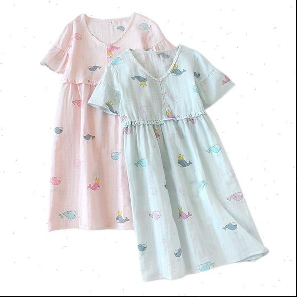 

summer kawaii cartoon 100% women sleepwear cotton nightgowns night dress japanese casual short sleeve indoor sleepdress for, Black;red