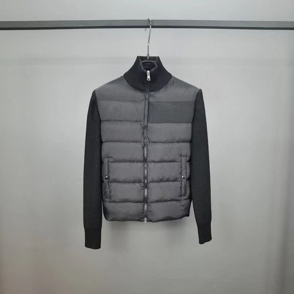 

21 France High Quality Mens down jacket Letter Monclair Knitted women Parkas Panel Casual coats Bomber jackets Designers Men S Clothing, Black