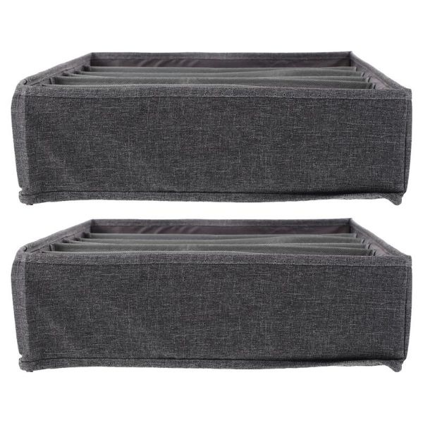 

storage drawers 2pcs dormitory organizer underwear boxes sock divider box (grey)