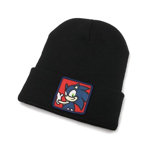 

factory wholesale 50% off sonic the hedgehog taped knit hat animal embroidered wool, Blue;gray