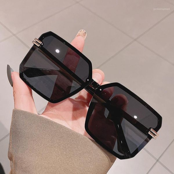 

vintage oversized square sunglasses women fashion brand designer black sun glasses men driving shades oculos feminino, White;black