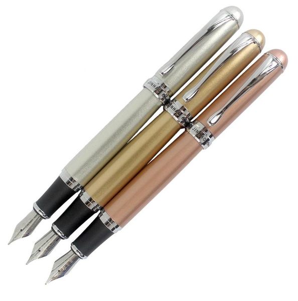 

fountain pens 3pcs jinhao x750 pen in 3 colors with ink refill converter, silver & champagne gold rose