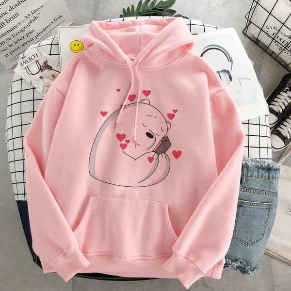 

women's & sweatshirts women cute bear cartoon korean style long sleeve hoodies aesthetic sweatshirt hoody female anime harajuku hoodie, Black