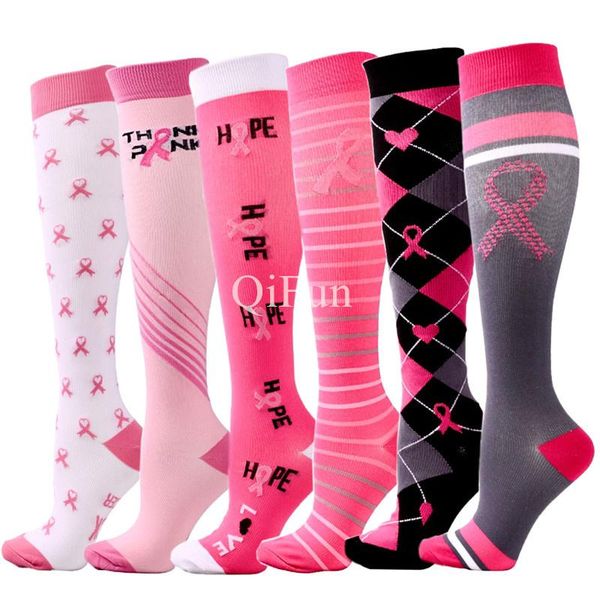 

men's socks men women compression knee high girls series sports leg support stockings long tube cycling, Black