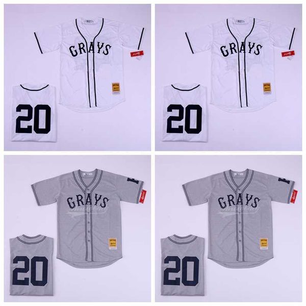 

men grays negro baseball 20 josh gibson jersey homestead national league cool base team color grey white stitched breathable good quality, Black
