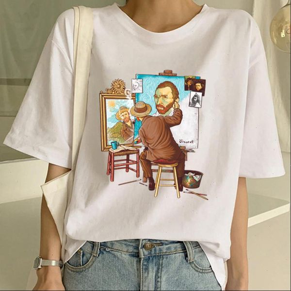 

harajuku women summer short sleeve white t shirt van aesthetic cute funny 90s cartoon ulzzang casual tee