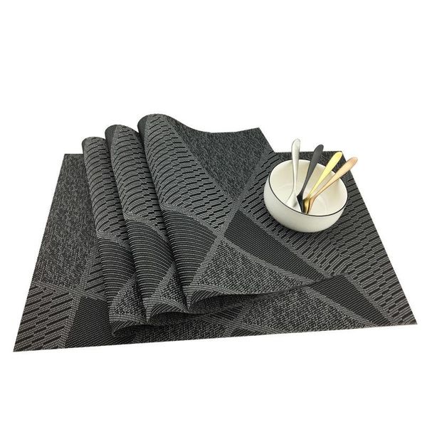 

table runner 45*30cm mat rectangular pvc non-slip bowl plate cup pads placemat heat insulation pad kitchen accessories 4pcs/lot
