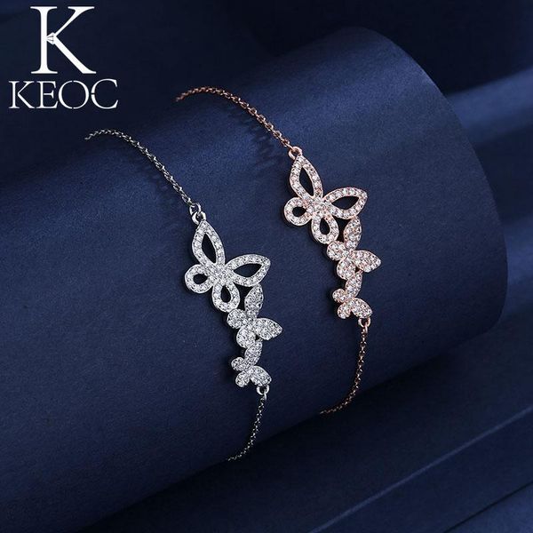 

keoc jewelry 2021 lovely butterfly bracelets on hand bijoux femme gifts for women 19cm friends accessoires mc-22 charm, Golden;silver