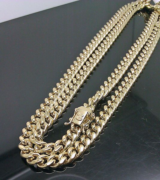 

10k gold chain miami cuban necklace link rope 24 inch 6mm yellow gold link, Silver