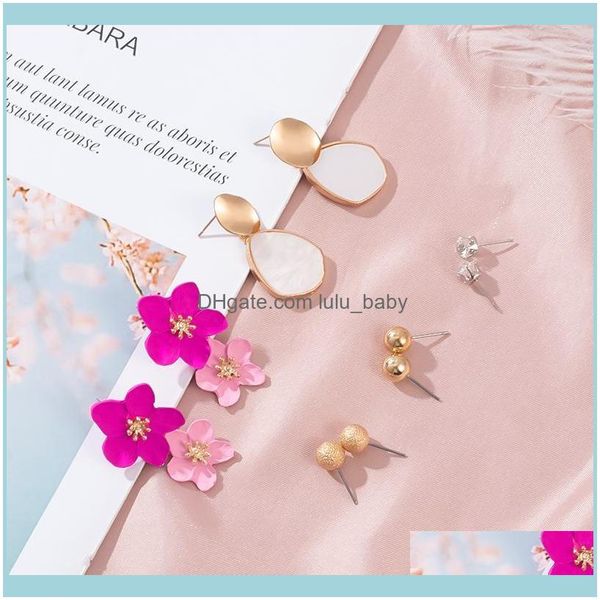 

dangle jewelrydangle & chandelier womens earrings set pearl acrylic for women bohemian fashion jewelry trend geometric kolczyki flowers drop, Silver