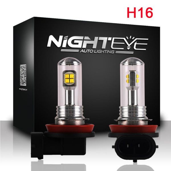 

car headlights nighteye h16 160w led fog light bulbs driving lights 6000k cool white day running