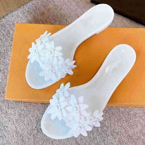 

75% off factory outlet sale flower design flat sandals luxury brand designer explosion holiday slides flip flops women shoes 8rzi, Black