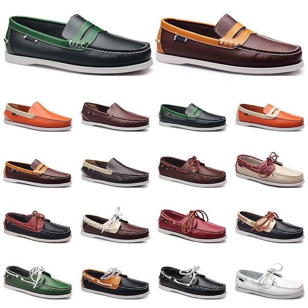 

womens sneakers sailing shoe mens casual leather shoes black white red green orange brown outdoor trainers size 38-45 thirty eight