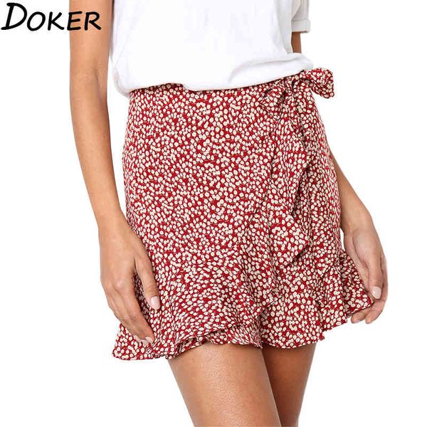 

new summer high waist skirt women floral print elegante short skirt girls womens office casual mini leopard skirts 210423, Black