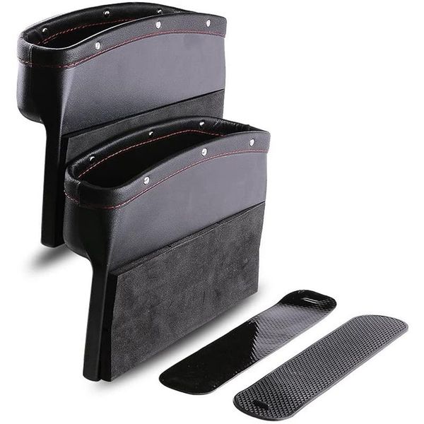 

car organizer seat pocket pu console side space filler with anti-skid pad