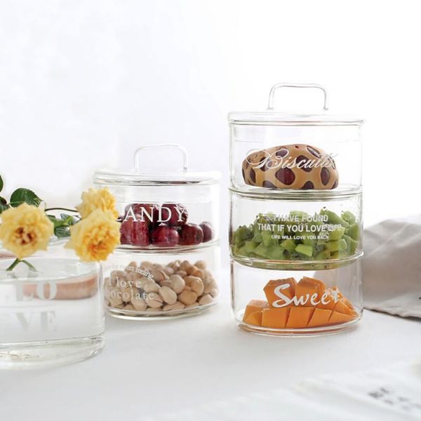 

storage bottles & jars transparent heat-resistant glass bowl nordic flamingo candy ice cream kitchen diy salad