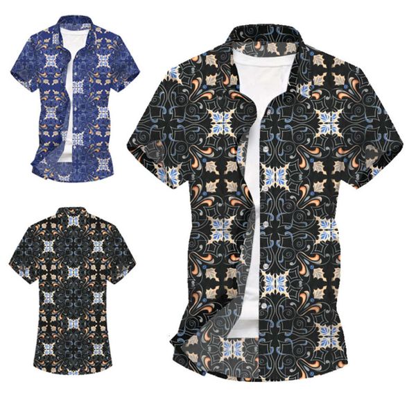 

men's shirt casual men's beach short sleeve color matching shirt for men, White;black