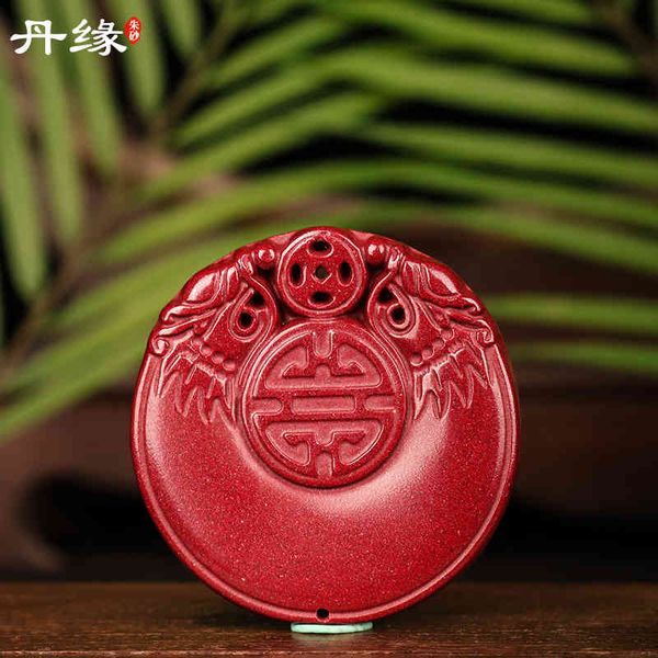 

souvenirs red edge cinnabar purple gold sand buddha statue dragon pattern buckle men's and women's pendant car