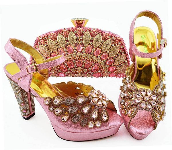 

dress shoes latest italian matching shoe and bag set for wedding nigerian women pumps low heel elegant crystal, Black