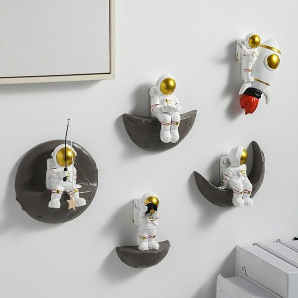 

decorative objects & figurines nordic wall art decor astronaut moon rocket resin sculpture hanging