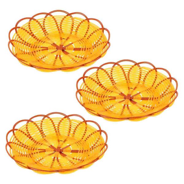 

decorative flowers & wreaths 3pcs imitation rattan woven baskets fruit storage