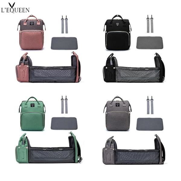 

diaper bags 2021 mommy backpack portable crib nappy bag multifunctional folding mummy maternity nursing backpacks organizer