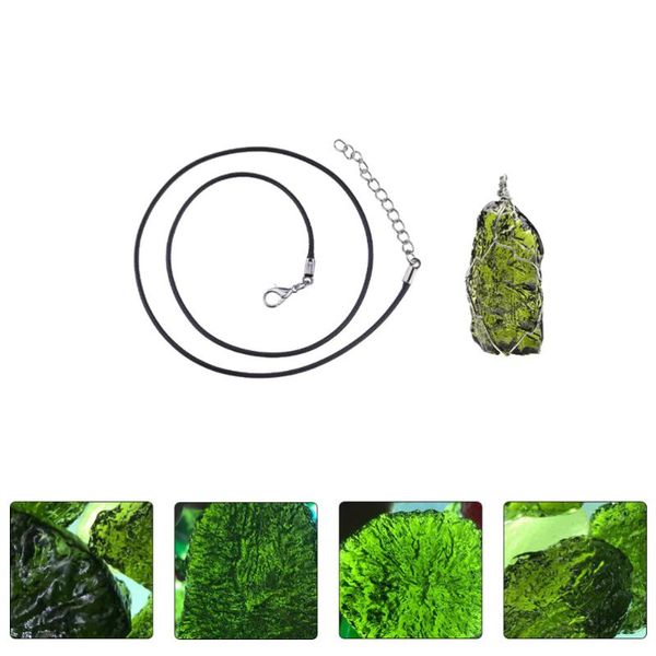 

1pc decorative necklace pendant with chain jewelry (green) necklaces, Silver