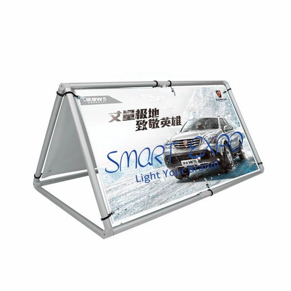 

85*185cm banner stand advertising display with sliver aluminum frame double vinyl printing portable carry bag