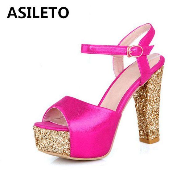 

summer shoes woman high heels sandals platform open toe gladiator party ladies stiletto sequined sandalia, Black