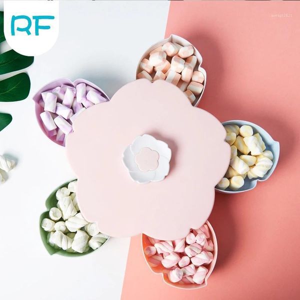 

storage bottles & jars petal-shape rotating snack box candy tray wedding plates double-deck dried fruit organizer r-f