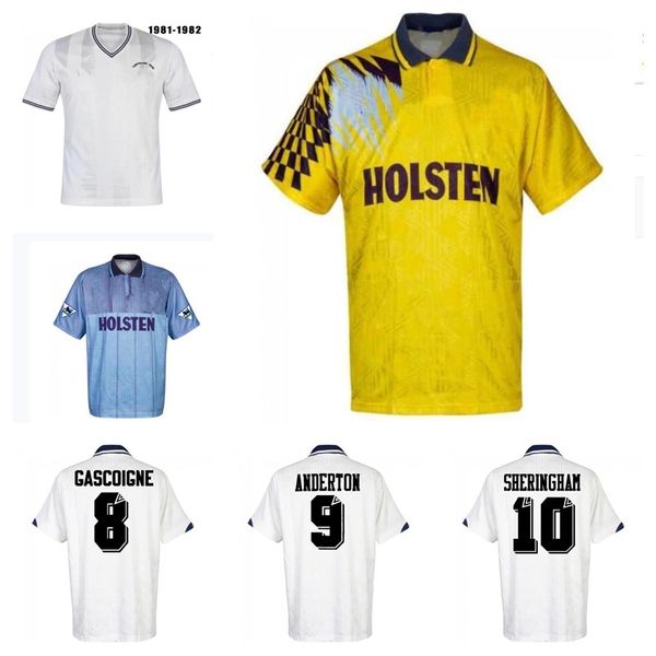 

1991 -92- 93 -94 95 -98 gascoigne retro soccer jersey campbell mabbutt ruddock sheringham lineker tottenham klinsmann carr ferdinand footbal, Black;yellow