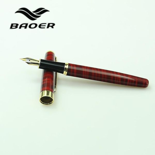 

fountain pens 1pc/lot baoer pen red gold clip 388 for writing canetas stationery school supplies 13.2cm