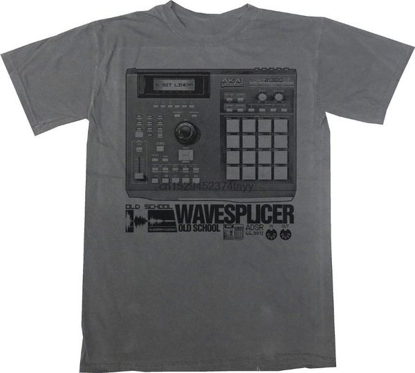 

akai mpc 2000xl t-shirt beat maker drum machine sampler sequencer dj grey men's t-shirts, White;black