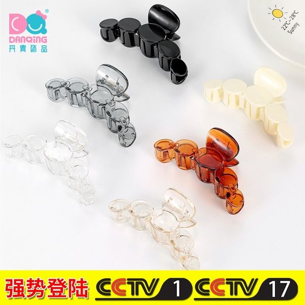

vBO korean barrettes simple hair clips women'snet red the same temperament hairpin acrylic horsetail clip back of korean simple women's clo, Golden;silver