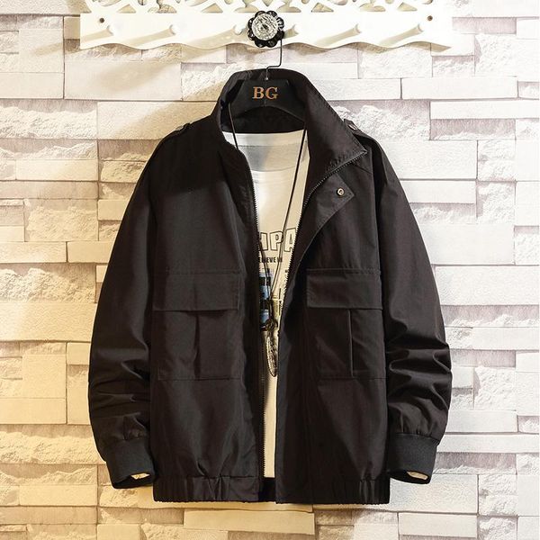 

men's jackets men cargo jacket 2021 autumn mens baseball windbreaker bomber male outwear brand clothing, Black;brown