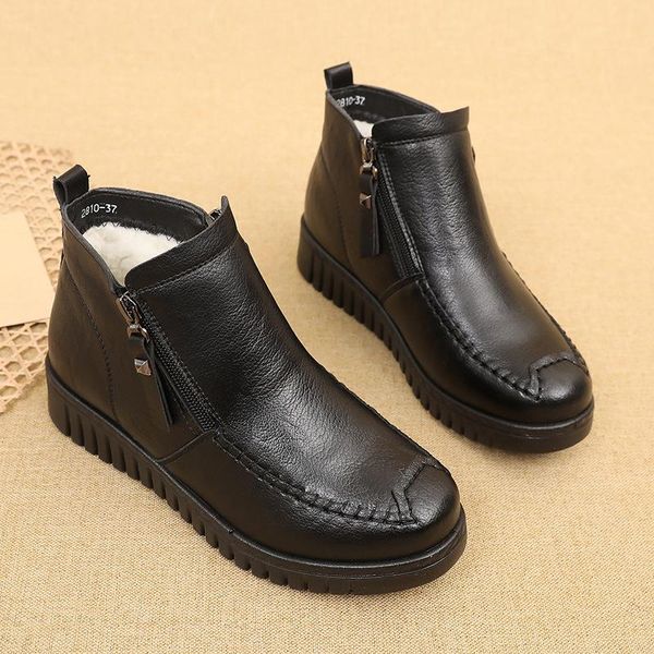 

boots women shoes 2021 retro style winter fashion casual shoe for rome woman waterproof botas mujer, Black