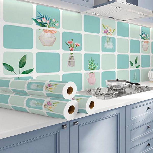 

wallpapers pvc wallpaper roll home decoration paper stick po wall sticker kitchen renovation accessories diy film