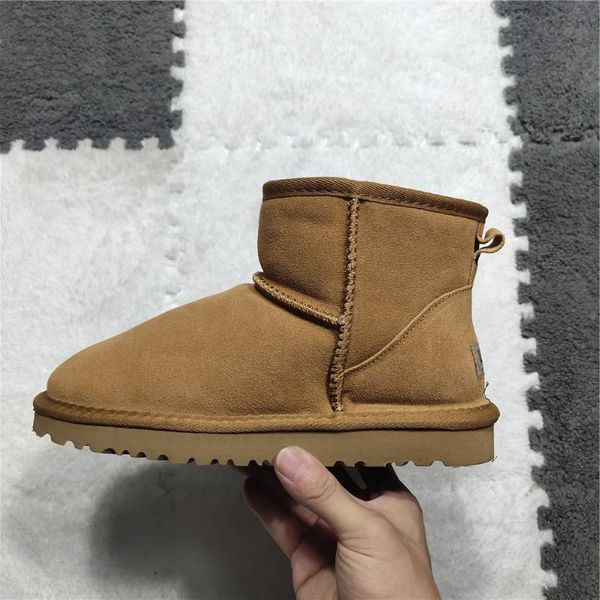 

boots 2021 australia women snow 100% genuine cowhide leather ankle warm winter woman black shoes large size 34-44