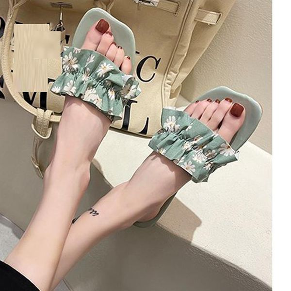 

slippers retro mules flat slipper woman shoes bohemian style beach for zapatos de mujer women's summer footwear slaps, Black