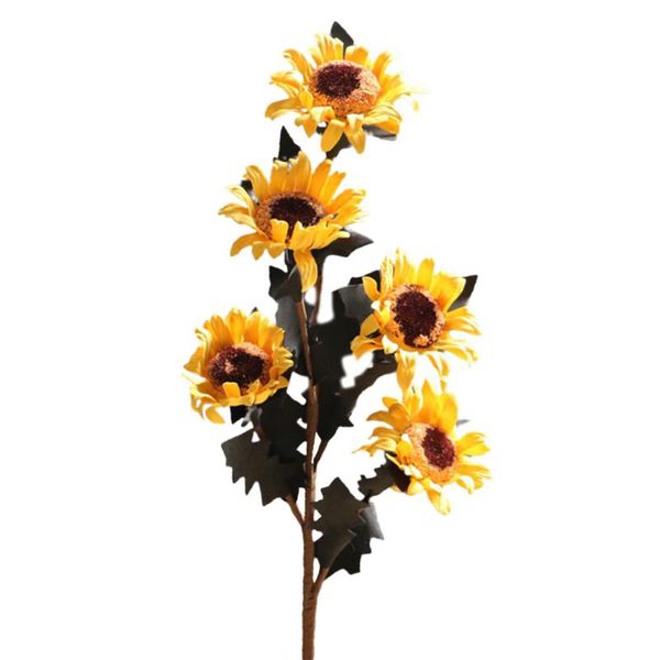 

decorative flowers & wreaths artificial plants ornament violet silk 5 heads sunflowers wedding decor fake garden arrangement el party simula