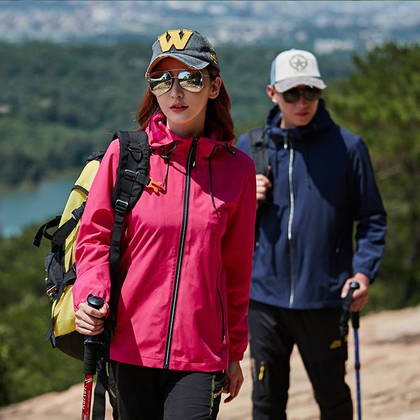 

outdoor jacket spring and autumn stormsuit men's single layer thin women's elastic wind proof breathable coat mountaineering suit, Black;brown