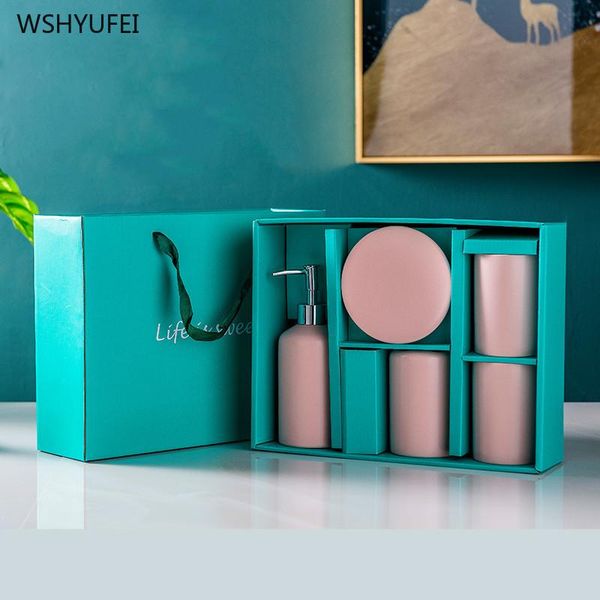 

bath accessory set european bathroom accessories ceramic five-piece wash suit mouthwash cup toothbrush holder lotion bottle supplies