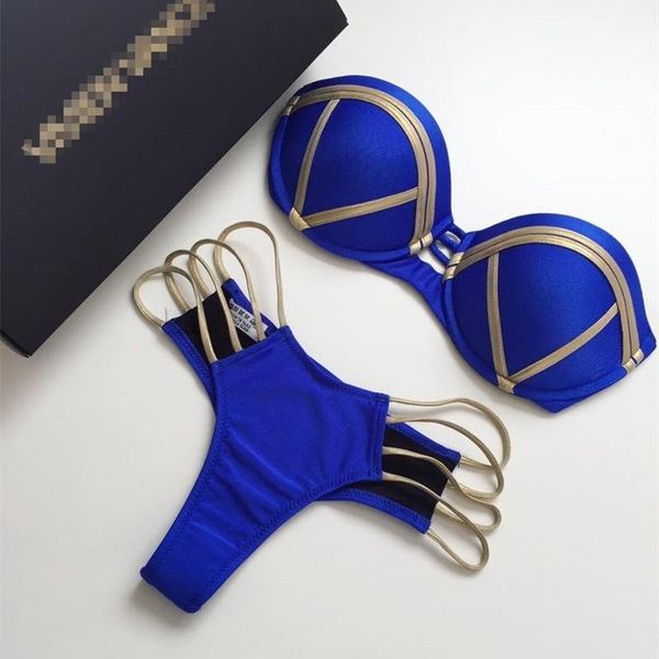 

push up bikini women bandeau swimsuit thong swimwear micro set bathing suit brazilian biquini sl-071
