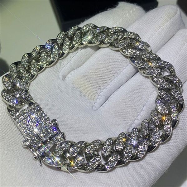 

hip hop fashion iced out fashion bracelets high gold cuban link chain miami bracelet hip hop jewelry 125 t2, Golden;silver